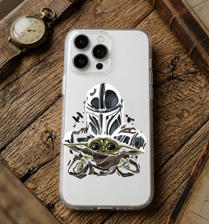 Mando & Grogu Graphic Clear Case | Star Wars Phone Cover
