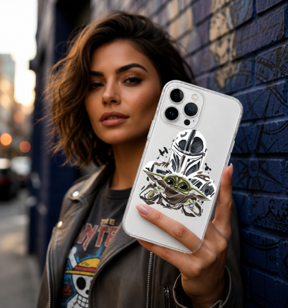 Mando & Grogu Graphic Clear Case | Star Wars Phone Cover