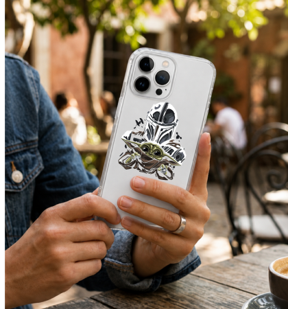 Mando & Grogu Graphic Clear Case | Star Wars Phone Cover