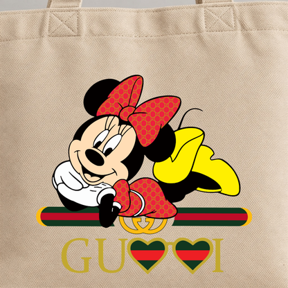 Cute Fashion Mouse Canvas Tote Bag - Trendy Luxury Vibe Reusable Shopping Bag