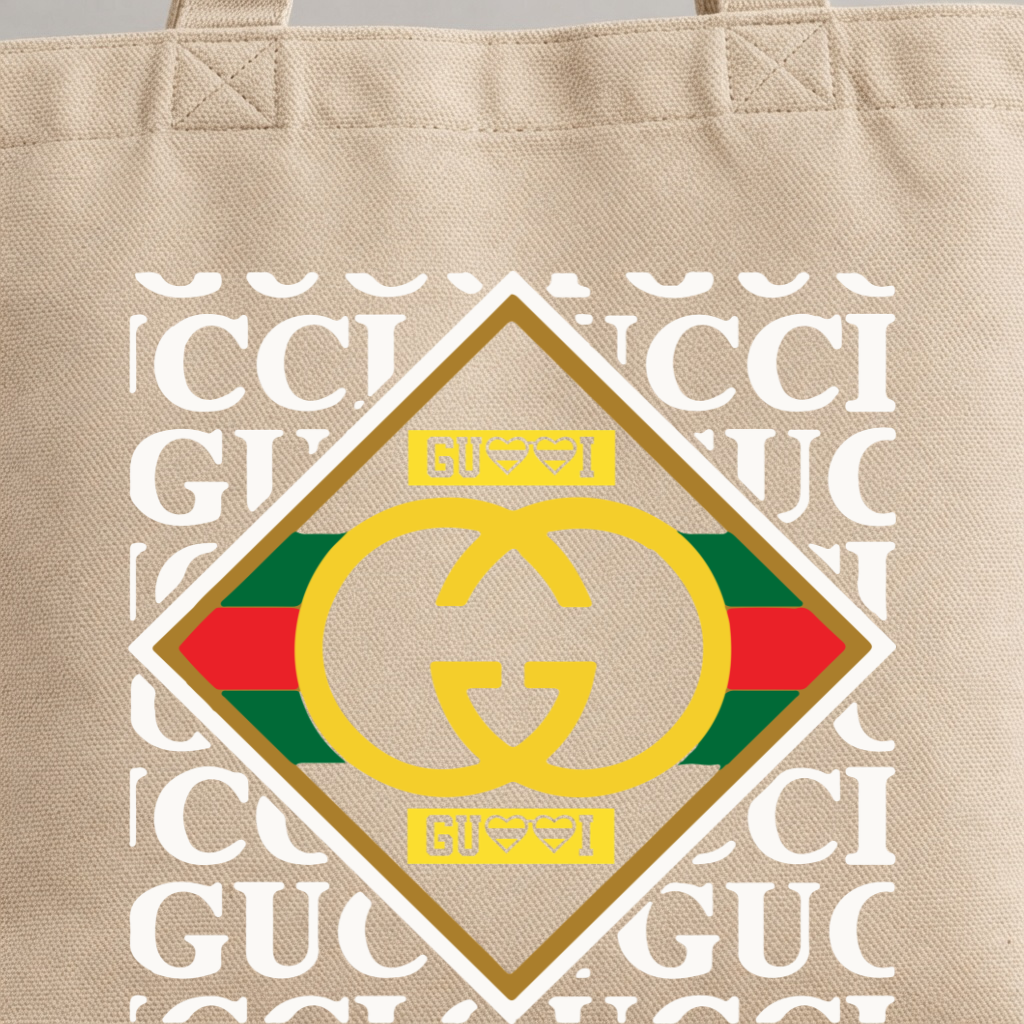 Luxury Diamond Emblem Canvas Tote Bag - Aesthetic Vintage Chic Reusable Bag