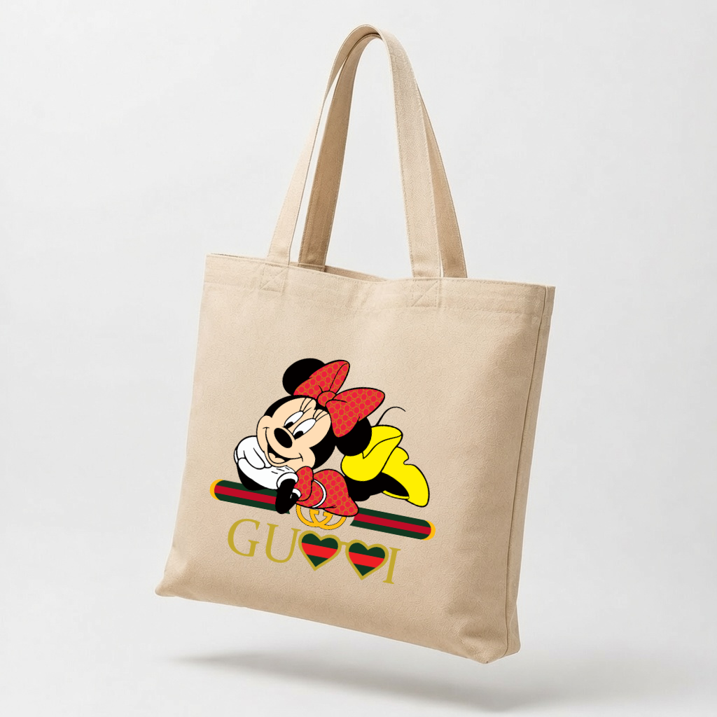 Cute Fashion Mouse Canvas Tote Bag - Trendy Luxury Vibe Reusable Shopping Bag