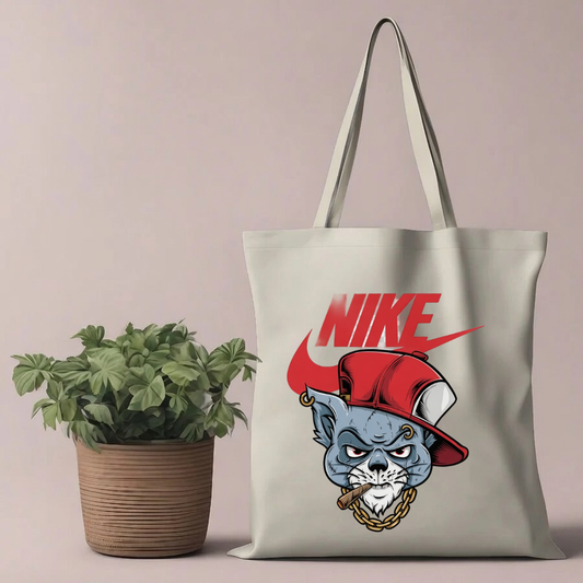 Urban Streetwear Graphic Canvas Tote Bag - Bad Cat Design