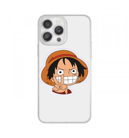 Anime Straw Hat Character Grinning Clear Phone Case Insert