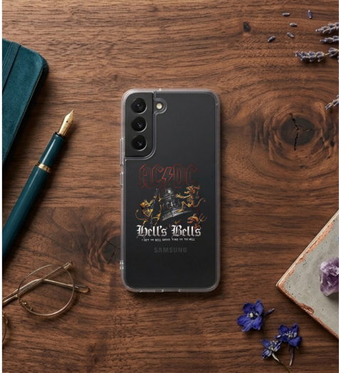 Samsung Clear Phone Case - AC/DC Hells Bells Rock Band Graphic Cover