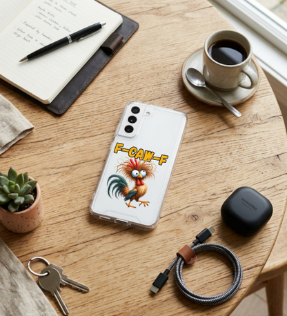 Samsung Clear Phone Case - Funny Rooster Graphic Cover