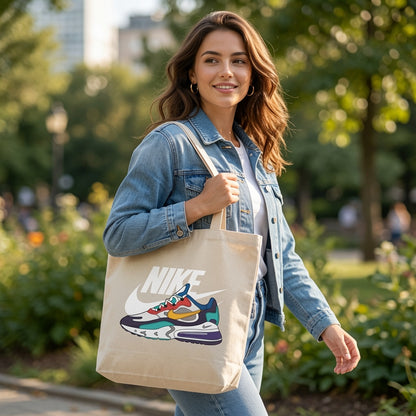 Retro Nike Air Max 270 React Sneaker Graphic Cotton Canvas Tote Bag