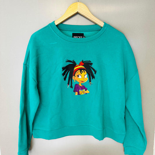 Urban Cartoon Girl Graphic Sweatshirt