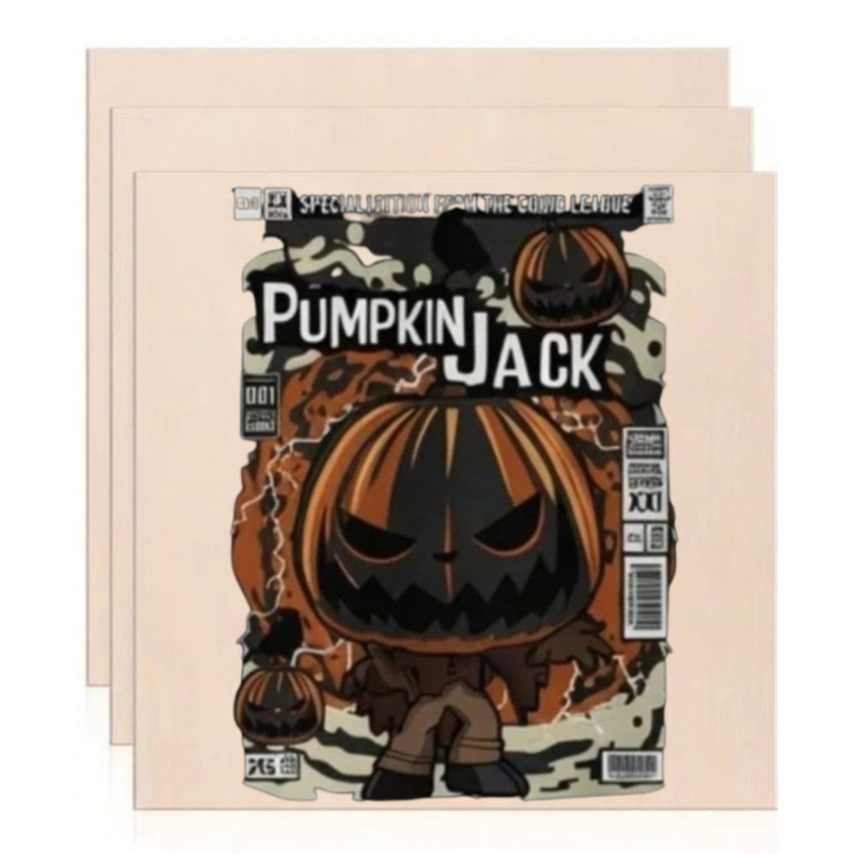 Pumpkin Jack Comic Book Halloween Wooden Art Print – Vintage Spooky Scarecrow Poster