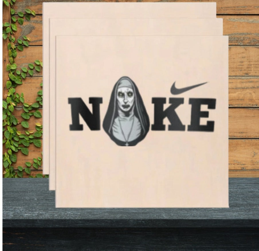Bootleg Horror Parody Wooden Plaque - Funny The Nun Character Wall Decor