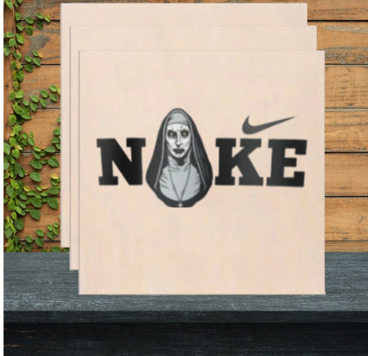 Bootleg Horror Parody Wooden Plaque - Funny The Nun Character Wall Decor (10x10 Inch)