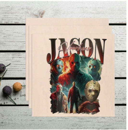 Spooky Jason Voorhees Halloween Wooden Plaque - Retro Slasher Wall Art (10x10 Inch)