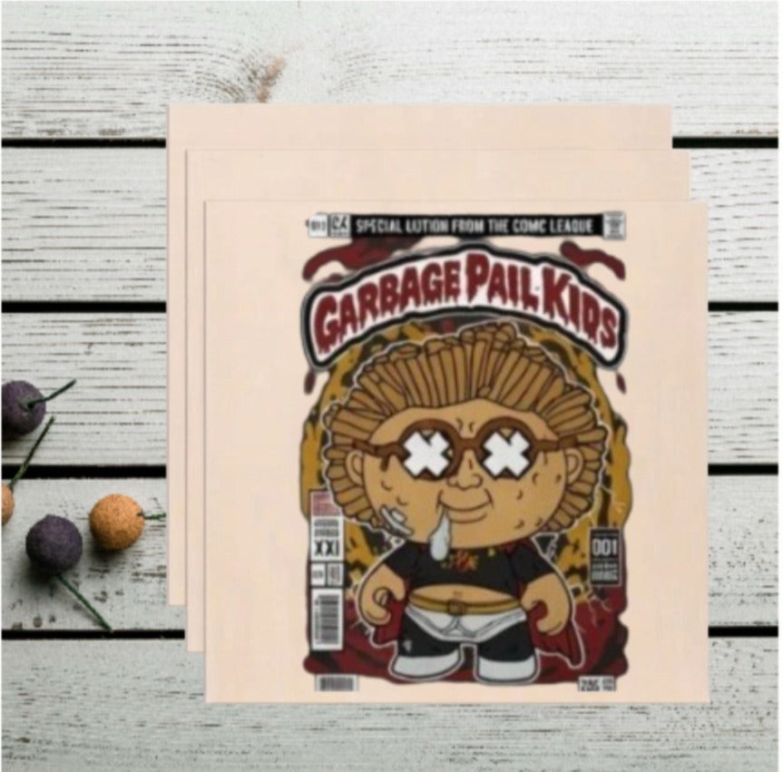 Spooky Garbage Pail Kids Halloween Wooden Plaque - Retro Monster Comic Wall Decor