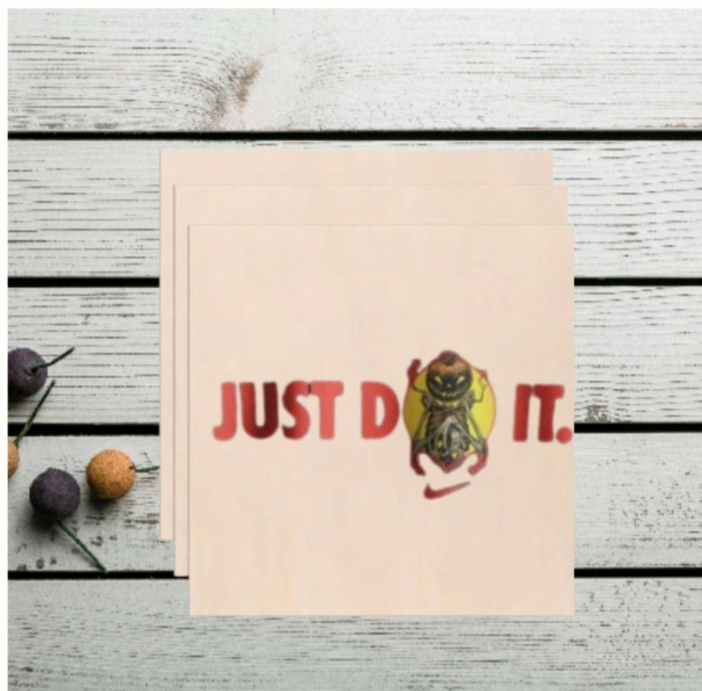 Just Do It Halloween Pumpkin Wooden Wall Art - Funny Spooky Parody Decor