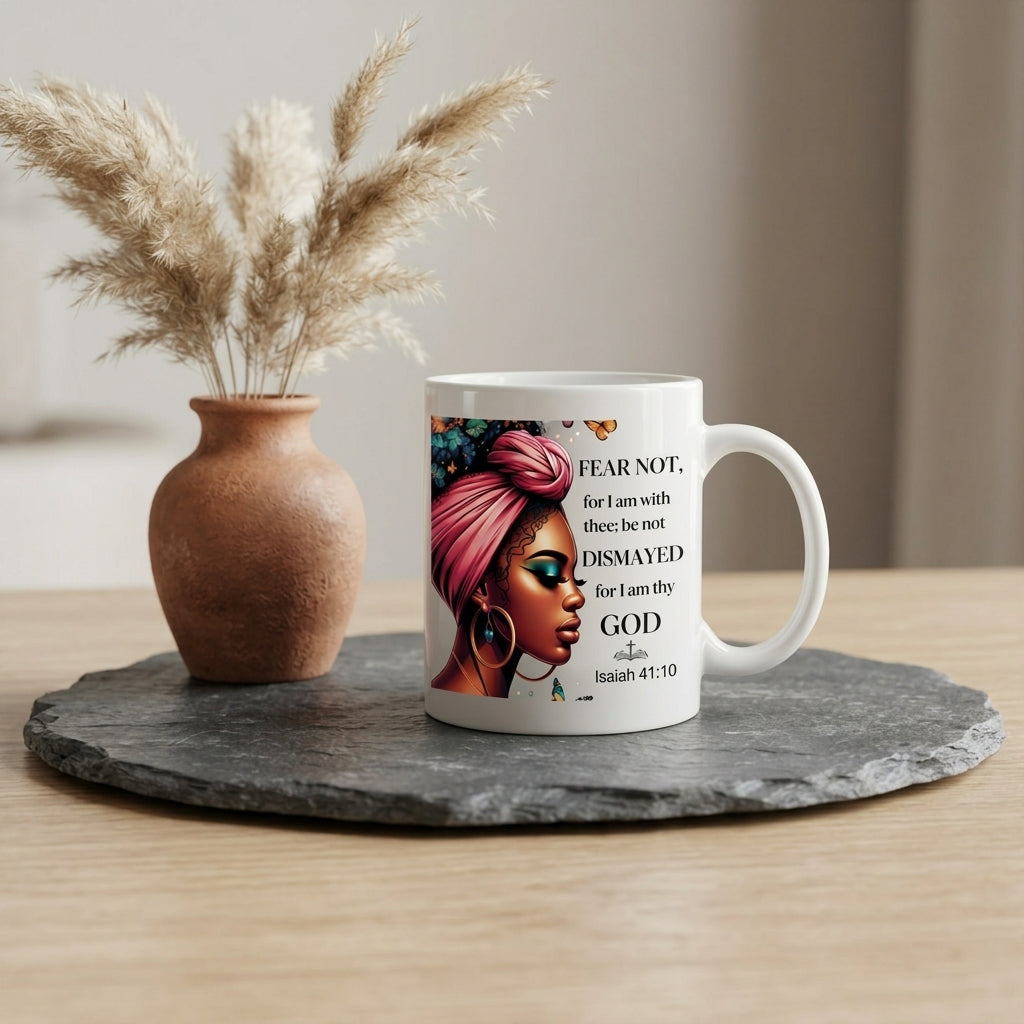 Black Girl Magic Bible Verse Ceramic Coffee Mug, Inspirational Scripture Gift Mug 11oz