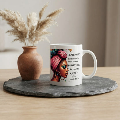 Black Girl Magic Bible Verse Ceramic Coffee Mug, Inspirational Scripture Gift Mug 11oz