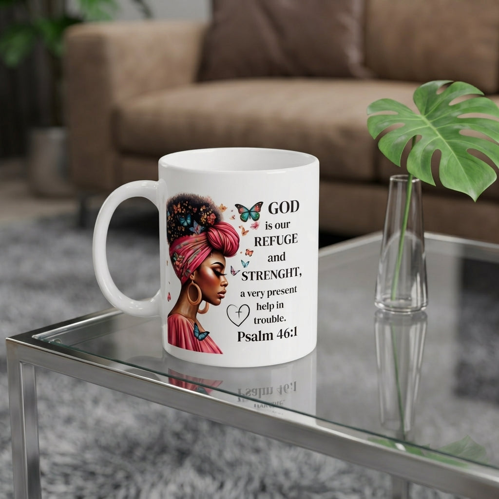 Black Girl Magic Bible Verse Ceramic Coffee Mug, Inspirational Scripture Gift Mug 11oz