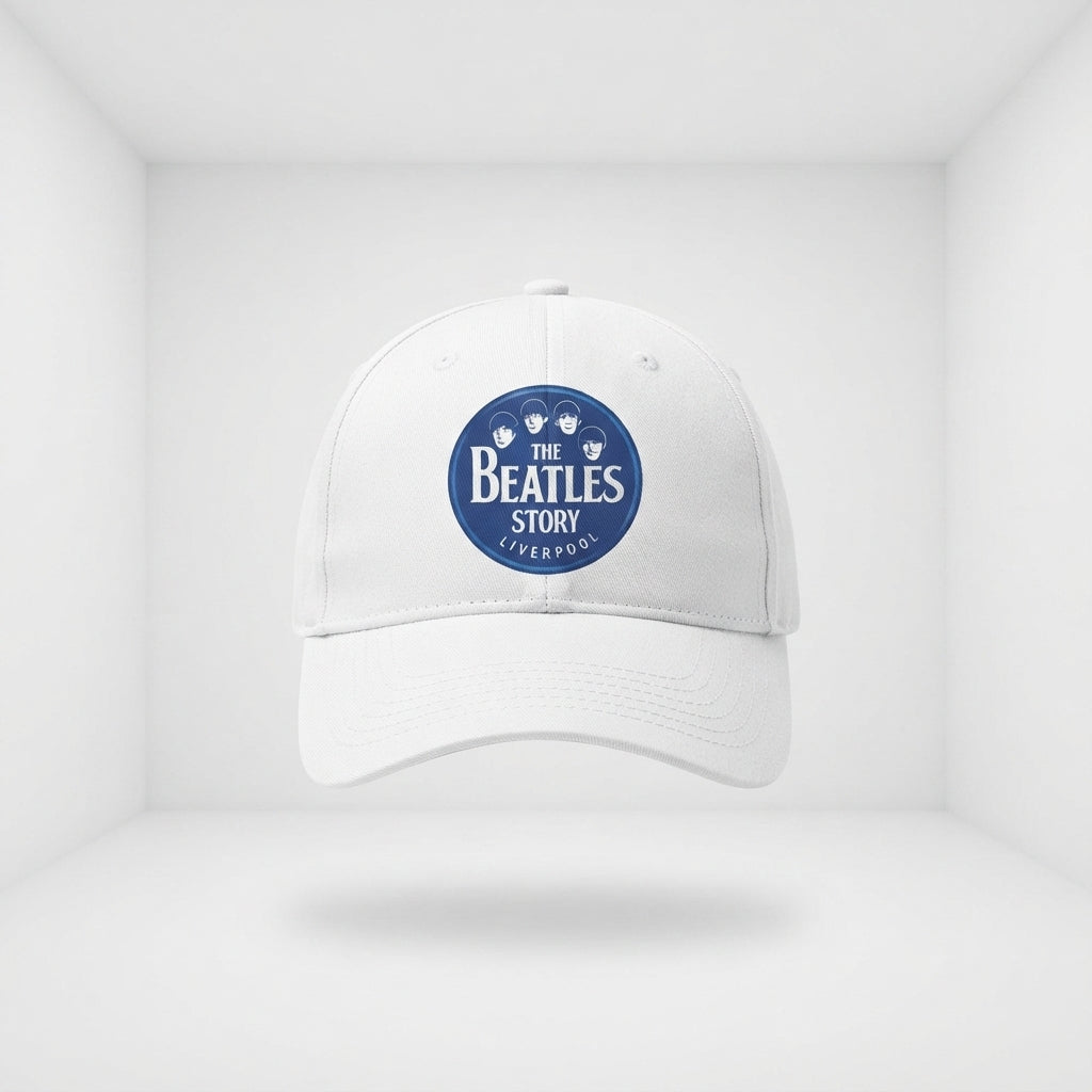 The Beatles Story Liverpool Graphic Baseball Cap - Vintage Rock Band Cap (Black & White)