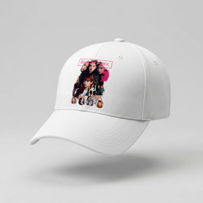 Blackpink K-Pop Graphic Baseball Cap - Vintage Photo Print Cap (Black & White)