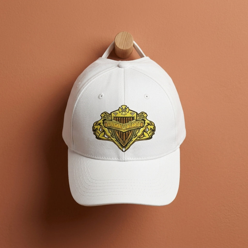 WWE Evolution & "Paid Laid Made" Gold Graphic Baseball Cap (White & Black)