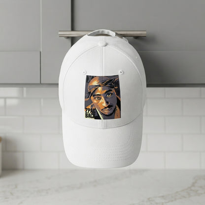 Tupac 2Pac Back Hip Hop Legend Portrait Graphic Baseball Cap - Vintage Rap Cap (White)