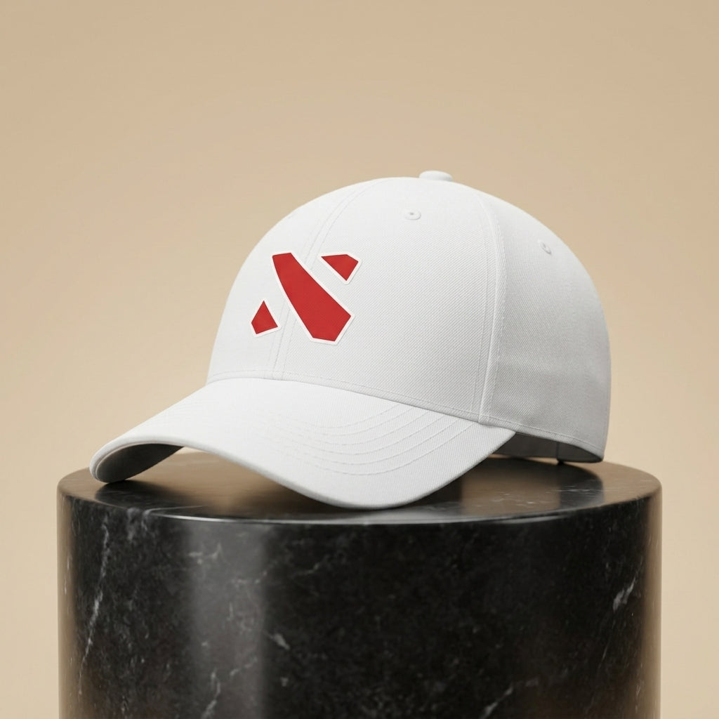 Dota 2 Red Emblem Logo Graphic Baseball Cap - Gamer Graphic Cap (Black & White)