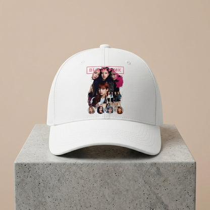 Blackpink K-Pop Graphic Baseball Cap - Vintage Photo Print Cap (Black & White)