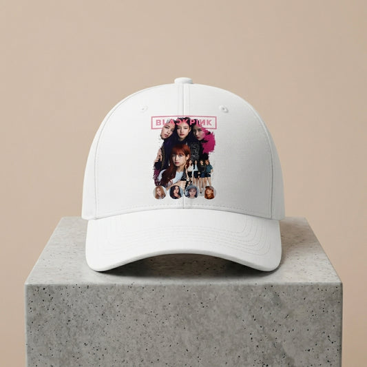 Blackpink K-Pop Graphic Baseball Cap - Vintage Photo Print Cap (Black & White)
