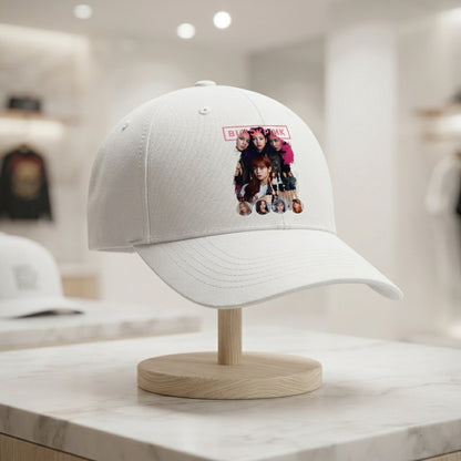 Blackpink K-Pop Graphic Baseball Cap - Vintage Photo Print Cap (Black & White)