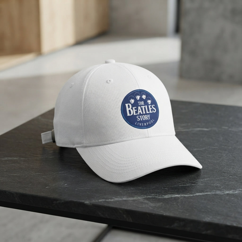The Beatles Story Liverpool Graphic Baseball Cap - Vintage Rock Band Cap (Black & White)