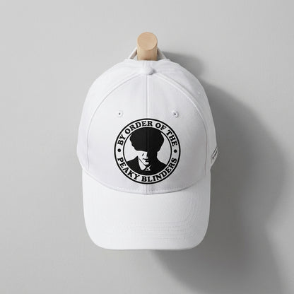 By Order Of The Peaky Blinders Graphic Baseball Cap - Thomas Shelby Crest Cap (White)
