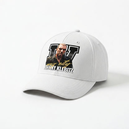GTA Johnny Klebitz Graphic Baseball Cap - Grand Theft Auto IV Gaming Cap (White)