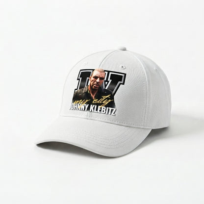 GTA Johnny Klebitz Graphic Baseball Cap - Grand Theft Auto IV Gaming Cap (White)