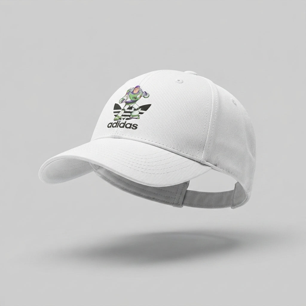 Space Ranger Hero Graphic White Baseball Cap - Adjustable Streetwear Hat