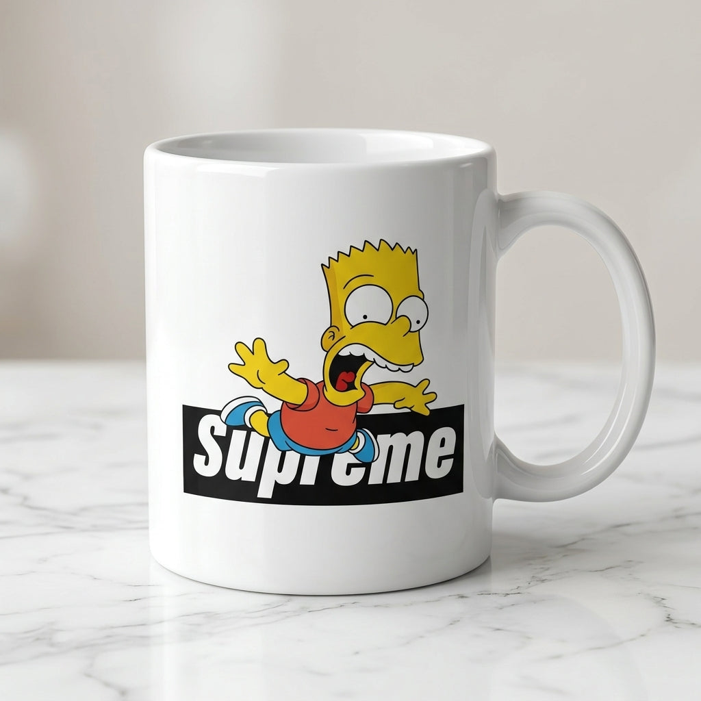Funny Bart Simpson Black Box Logo Vinyl Decal – Waterproof Artwork for Mugs