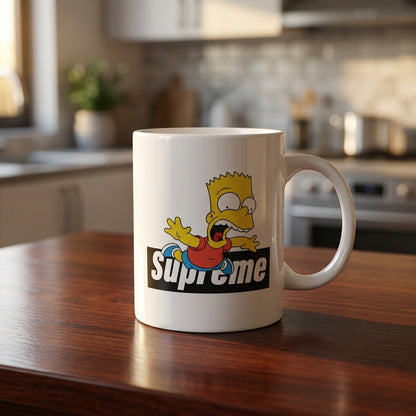 Funny Bart Simpson Black Box Logo Vinyl Decal – Waterproof Artwork for Mugs