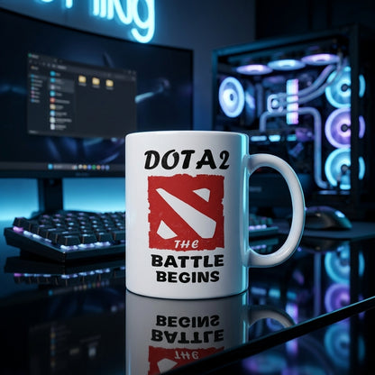 Dota 2 The Battle Begins Ceramic Coffee Mug 11oz Premium White Gaming Cup Gift for Gamers