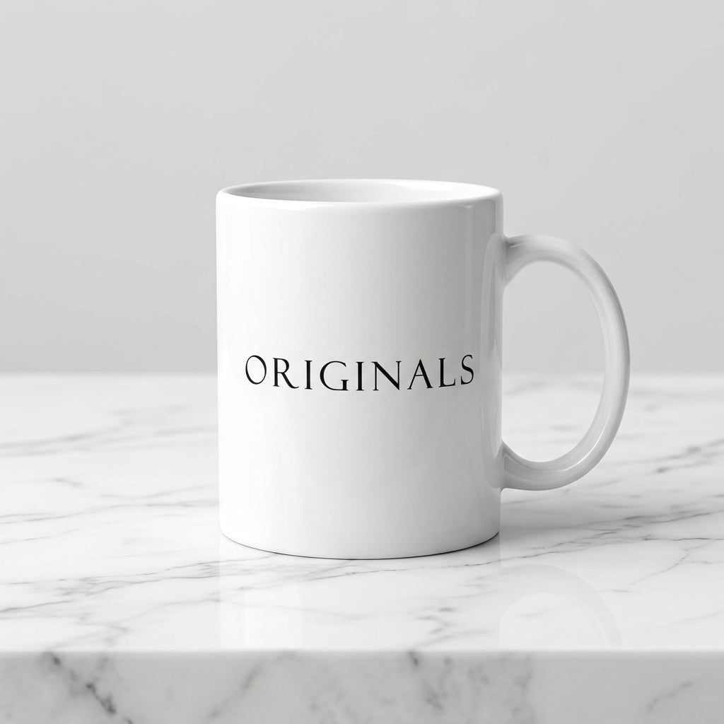 Originals Minimalist Typography Premium White Ceramic Coffee Mug - Classic Adidas Inspired Streetwear Tea Cup (11oz)