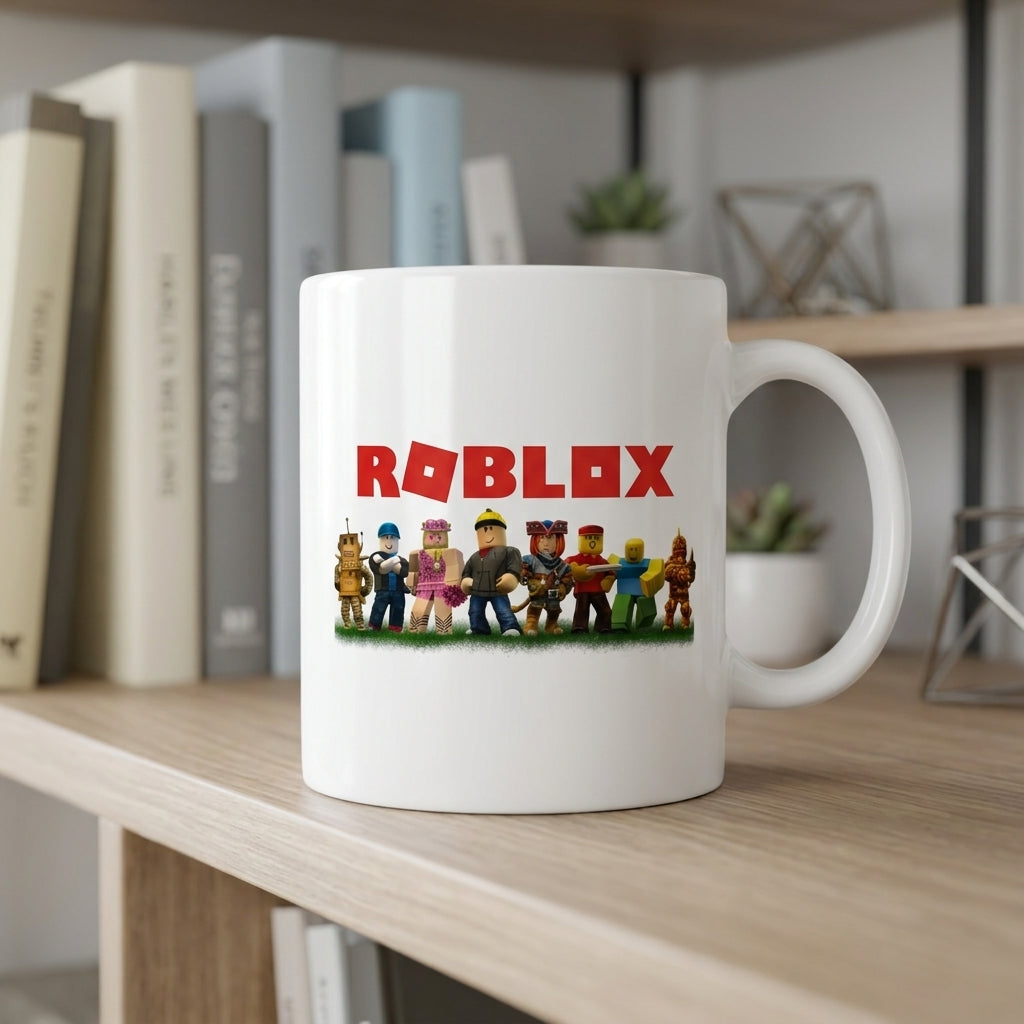 Roblox Characters Ceramic Coffee Mug 11oz Premium White Gaming Cup Gift for Kids and Gamers