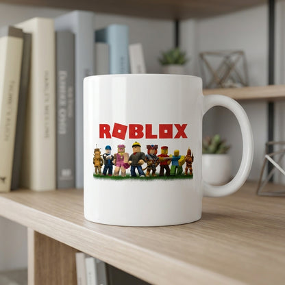 Roblox Characters Ceramic Coffee Mug 11oz Premium White Gaming Cup Gift for Kids and Gamers