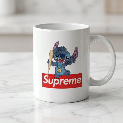 Edgy Stitch Streetwear Red Box Logo Vinyl Decal – Waterproof Artwork for Mugs