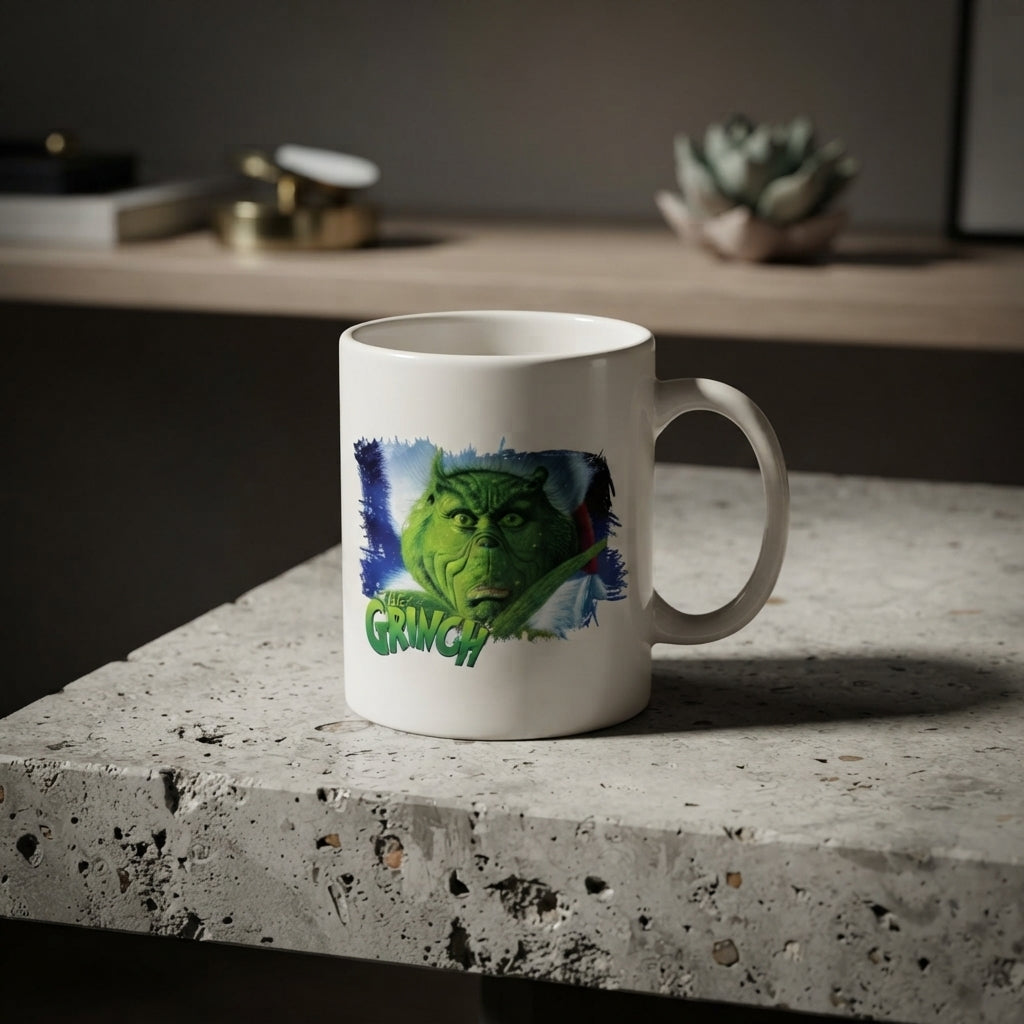 Funny "The Grinch" Graphic Christmas Coffee Mug 11oz - White Ceramic Tea Cup