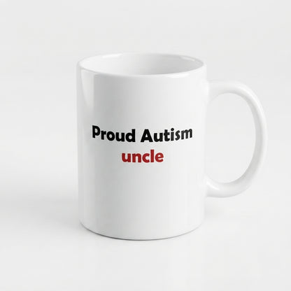 Autism Awareness Nephew Support Graphic Ceramic Cup – Proud Uncle and Aunt Advocacy Drinkware