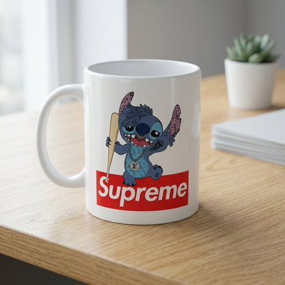 Edgy Stitch Streetwear Red Box Logo Vinyl Decal – Waterproof Artwork for Mugs