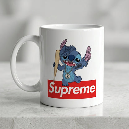Edgy Stitch Streetwear Red Box Logo Vinyl Decal – Waterproof Artwork for Mugs