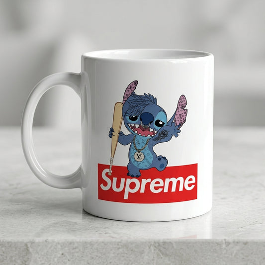 Edgy Stitch Streetwear Red Box Logo Vinyl Decal – Waterproof Artwork for Mugs