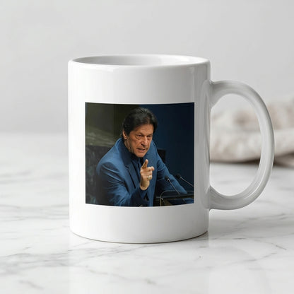 Imran Khan Speech Portrait Ceramic Cup – High-Quality Printed Tea & Coffee Cup