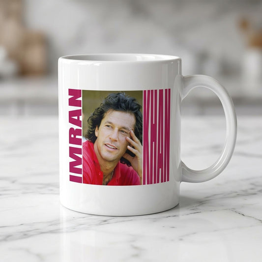 Vintage Imran Khan Typography Graphic Ceramic Cup – High-Quality Printed Tea & Coffee Drinkware