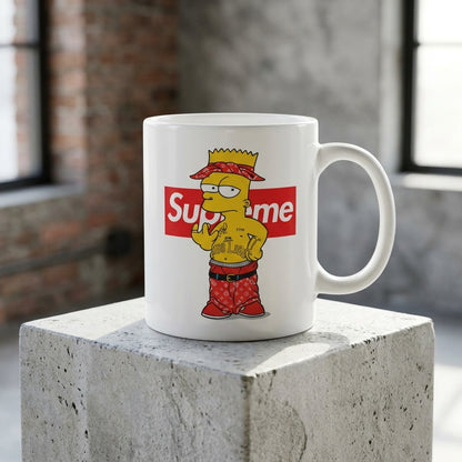 Streetwear Bart Simpson Red Box Logo Vinyl Decal – Waterproof Graphics for Mugs & Cups