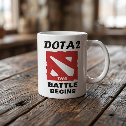 Dota 2 The Battle Begins Ceramic Coffee Mug 11oz Premium White Gaming Cup Gift for Gamers